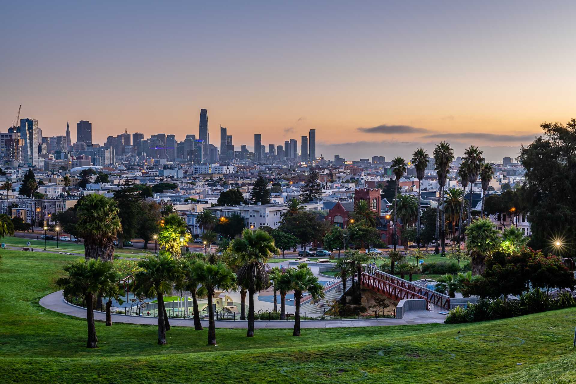 A view of San Francisco from Dolores Park