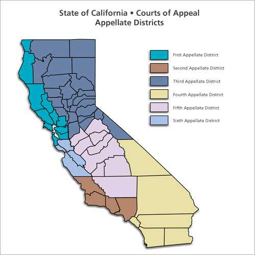 California District Courts of Appeal map